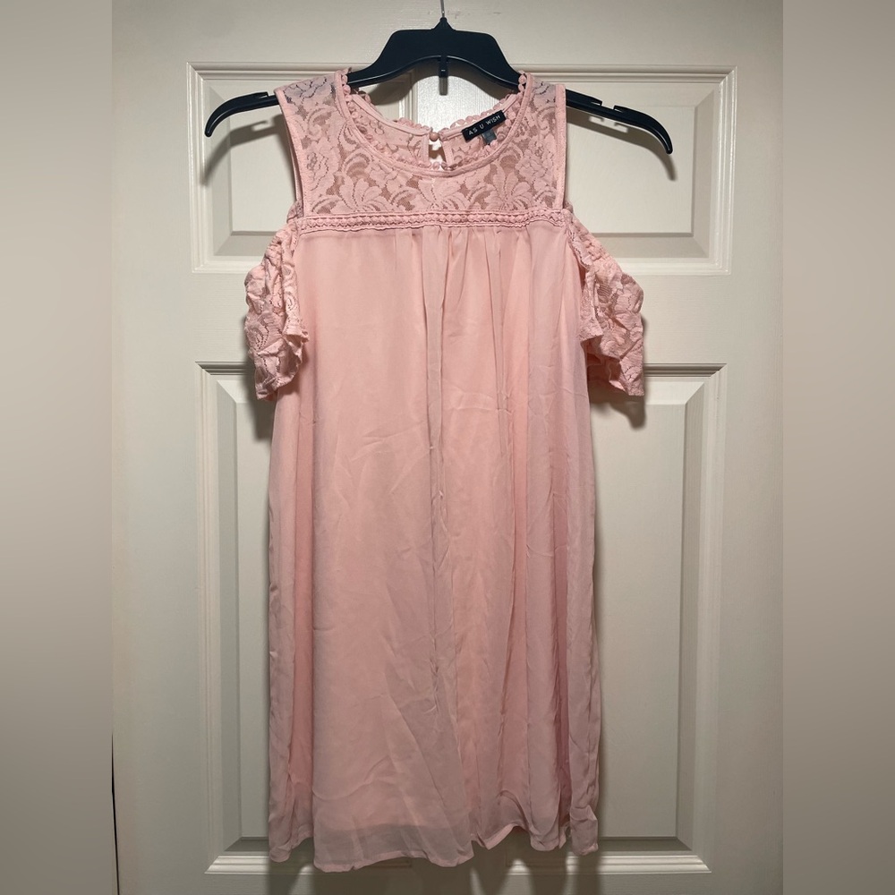 As U Wish Pink Cold Shoulder Sundress